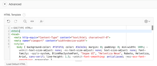 Template Advanced Settings