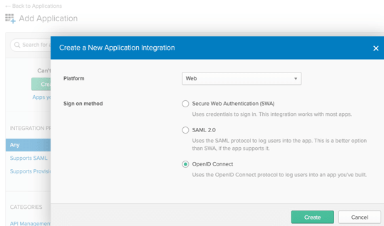 Okta Configuration Step 1