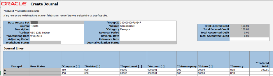 ADFDi Create Journal spreadsheet