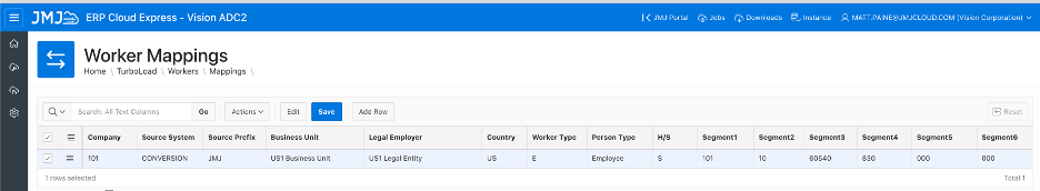 Mapping page with Interactive Grid