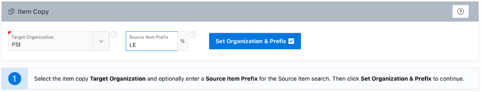 APEX Item Copy - Select Source Items