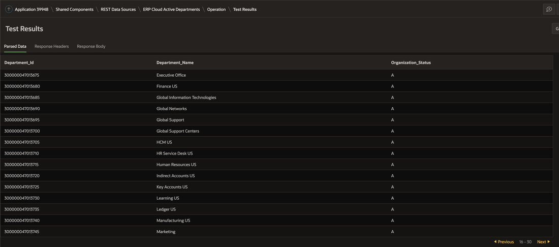REST Data Source GET Response