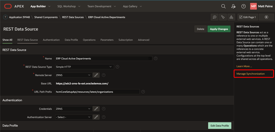 Manage Synchronization Link